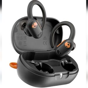 Skullcandy Push ANC Black and Orange Wireless Earbuds with Charging Case